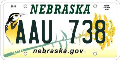 NE license plate AAU738