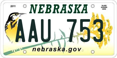 NE license plate AAU753