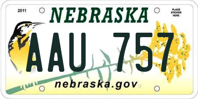 NE license plate AAU757
