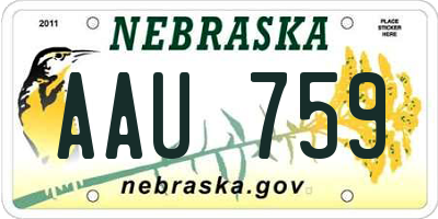NE license plate AAU759