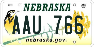 NE license plate AAU766
