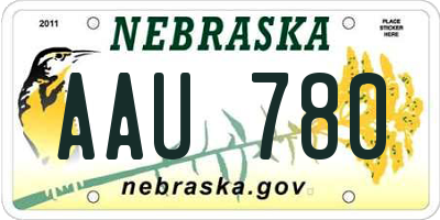 NE license plate AAU780