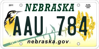 NE license plate AAU784