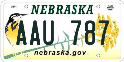 NE license plate AAU787