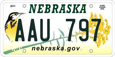 NE license plate AAU797