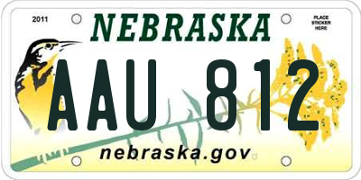 NE license plate AAU812