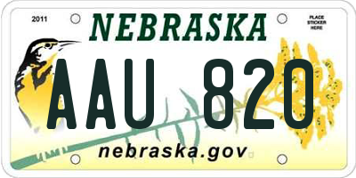 NE license plate AAU820