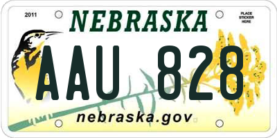 NE license plate AAU828