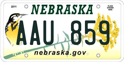 NE license plate AAU859