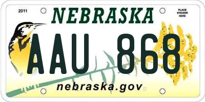 NE license plate AAU868