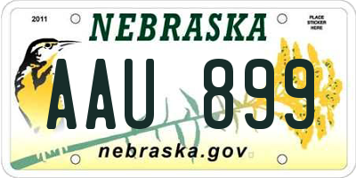 NE license plate AAU899