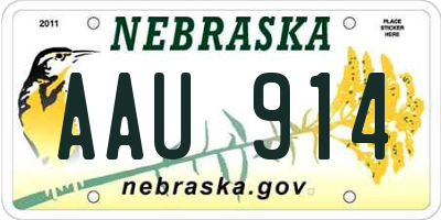 NE license plate AAU914