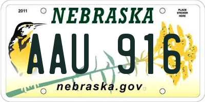 NE license plate AAU916