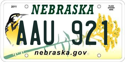 NE license plate AAU921