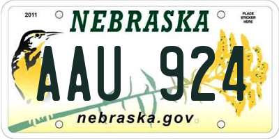 NE license plate AAU924