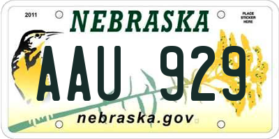 NE license plate AAU929