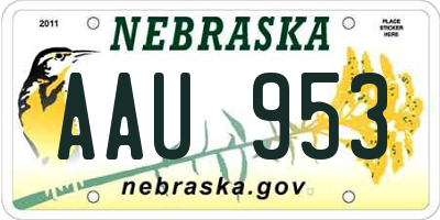 NE license plate AAU953