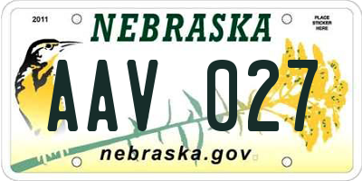 NE license plate AAV027