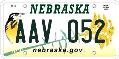 NE license plate AAV052