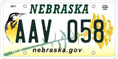 NE license plate AAV058