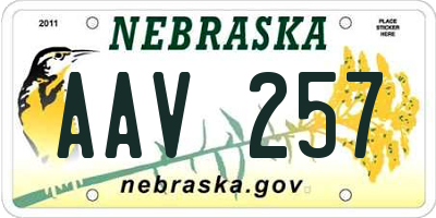 NE license plate AAV257