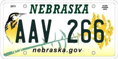 NE license plate AAV266