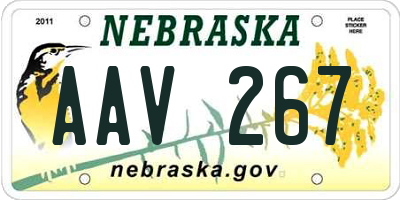 NE license plate AAV267