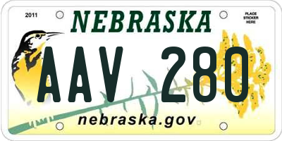 NE license plate AAV280