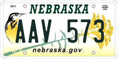 NE license plate AAV573