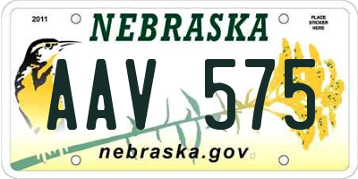 NE license plate AAV575