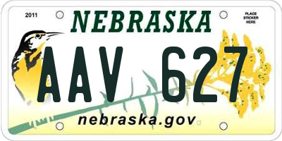 NE license plate AAV627
