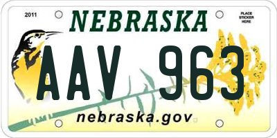 NE license plate AAV963