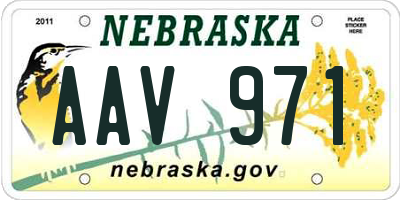 NE license plate AAV971