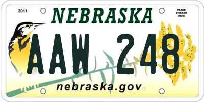 NE license plate AAW248
