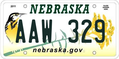 NE license plate AAW329