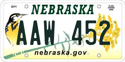 NE license plate AAW452