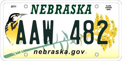 NE license plate AAW482