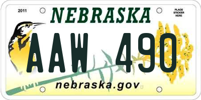NE license plate AAW490