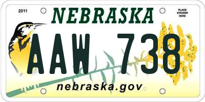 NE license plate AAW738