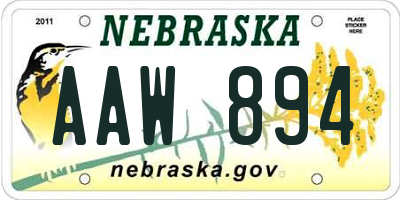 NE license plate AAW894