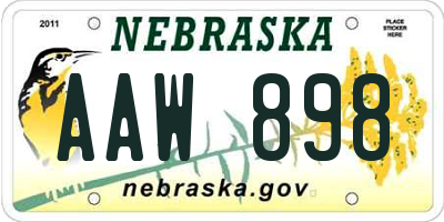 NE license plate AAW898