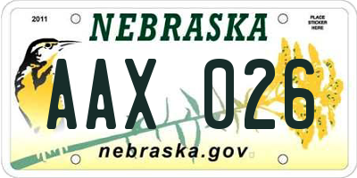 NE license plate AAX026