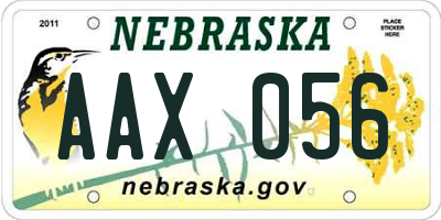 NE license plate AAX056