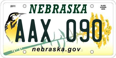 NE license plate AAX090