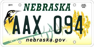 NE license plate AAX094