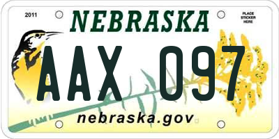 NE license plate AAX097