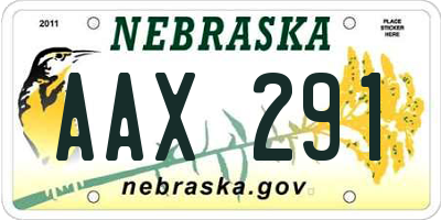 NE license plate AAX291