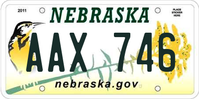 NE license plate AAX746