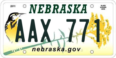 NE license plate AAX771