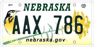 NE license plate AAX786